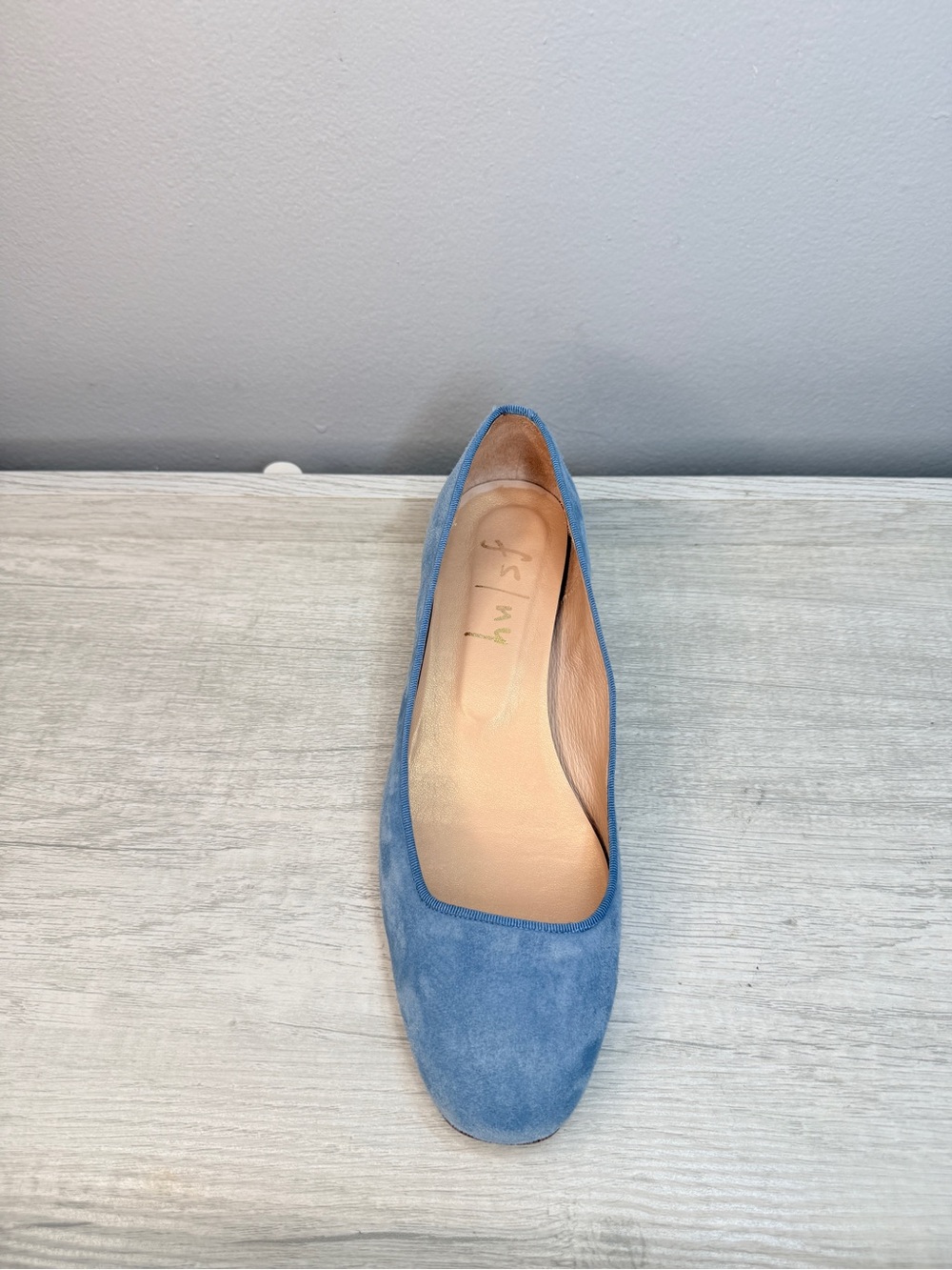 French Sole fs/ny light blue suede black block heel size 6 - Picture 5 of 12